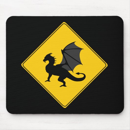 Tapis De Souris Panneau de route - Dragon Mousepad (Devant)