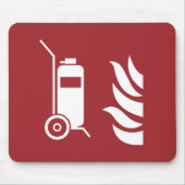 Tapis De Souris Panneau de sécurité de l'extincteur à roues (Devant)