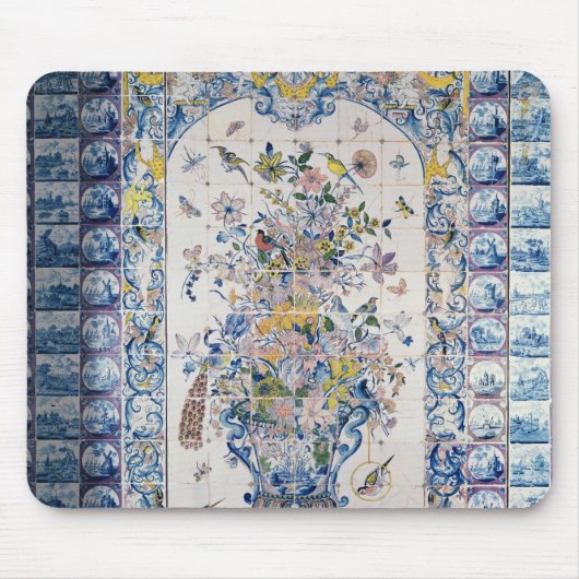 Tapis De Souris Panneau de tuile de Delft de la salle de bains (Devant)