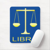 Tapis De Souris Panneau étoile Balance dorée de Libra (Avec souris)
