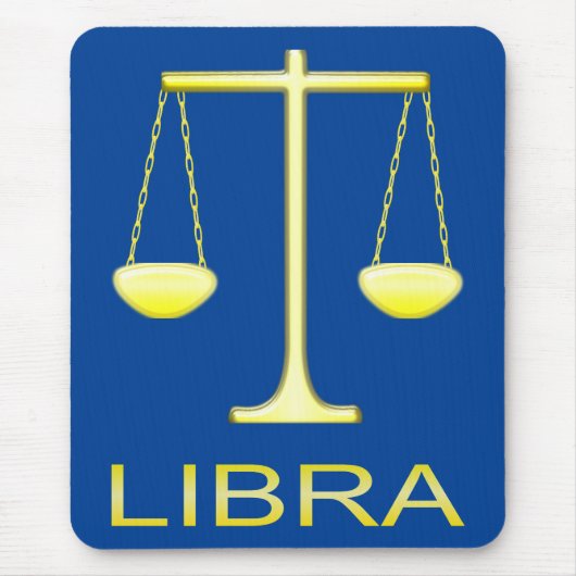 Tapis De Souris Panneau étoile Balance dorée de Libra (Devant)