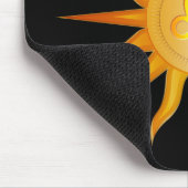 Tapis De Souris Panneau Leo Sun Fire Mois de naissance Noir Rouge (Coin)