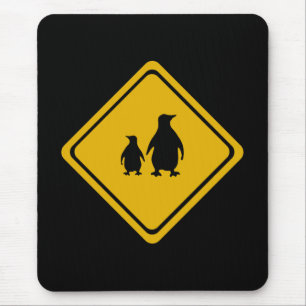 Tapis De Souris panneau routier de pingouin