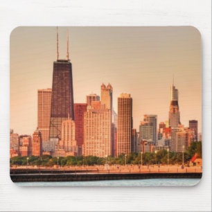 Tapis De Souris Panorama d'horizon de Chicago au lever de soleil