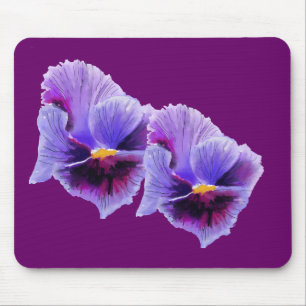 Tapis De Souris Pansies bleues et violettes Mousepad