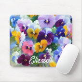 Tapis De Souris Pansies colorées (Avec souris)