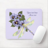Tapis De Souris Pansies et libellules (Avec souris)