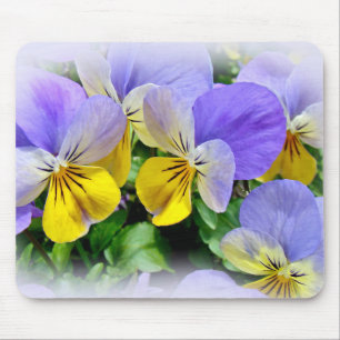 Tapis De Souris Pansies - violet et jaune