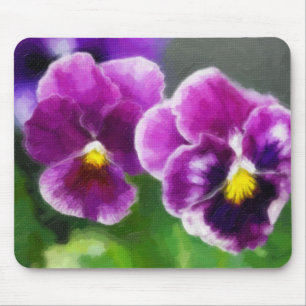 Tapis De Souris Pansies violettes