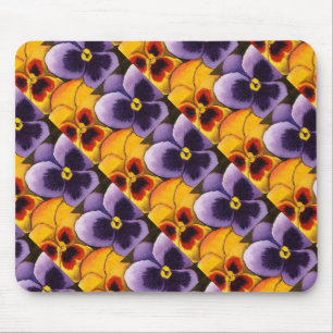 Tapis De Souris "Pansy #1" Motif carrelé Floral Mousepad