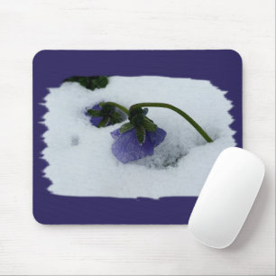 Tapis De Souris Pansy violet sur la neige