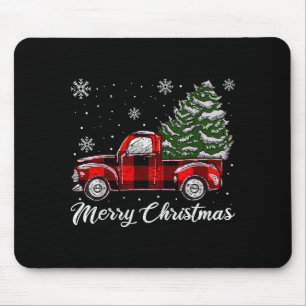 Tapis De Souris Pantalon de pyjama Camion Rouge Sapin de Noël, Tac