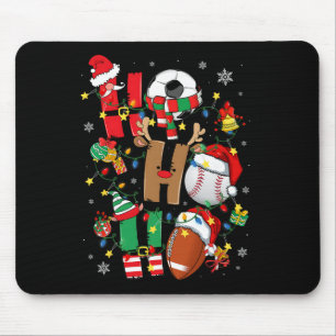 Tapis De Souris Pantalon de pyjama de football de Noël Ho Ho Santa