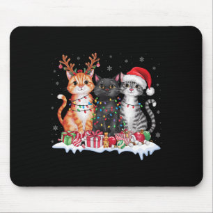 Tapis De Souris Pantalon de pyjama de Noël Santa Chat Lumineux Ren