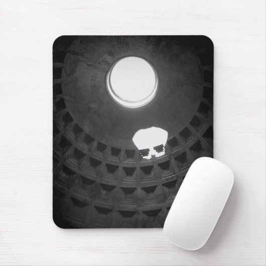 Tapis De Souris Panthéon Crâne clair Rome Italie Noir et Blanc (Avec souris)