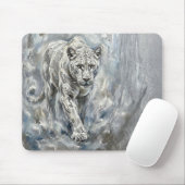 Tapis de souris Panthère Blanche – Art de bureau M (Avec souris)