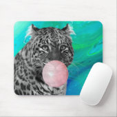 Tapis De Souris Panthère léopard noir blanc rose bulle gomme bleu (Avec souris)