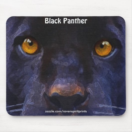 Tapis De Souris Panthère Noire (Jaguar Noir) Face Art Mousepad (Devant)