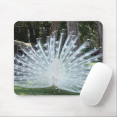 Tapis De Souris Paon blanc Mousepad (Avec souris)