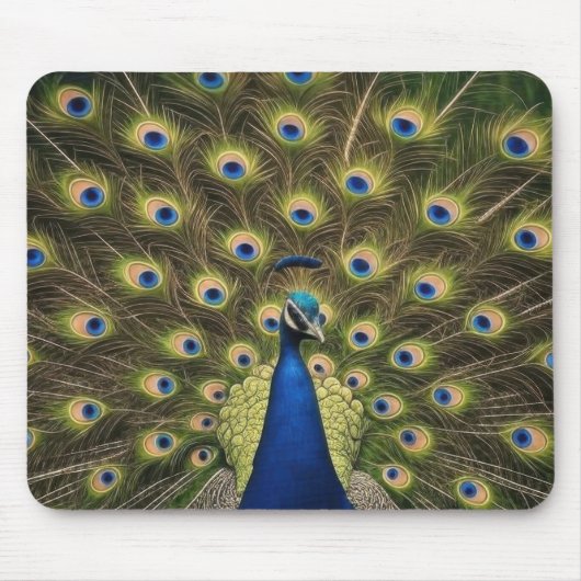 Tapis De Souris Paon Bleu (Devant)