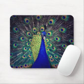 Tapis De Souris Paon bleu cobalt (Avec souris)