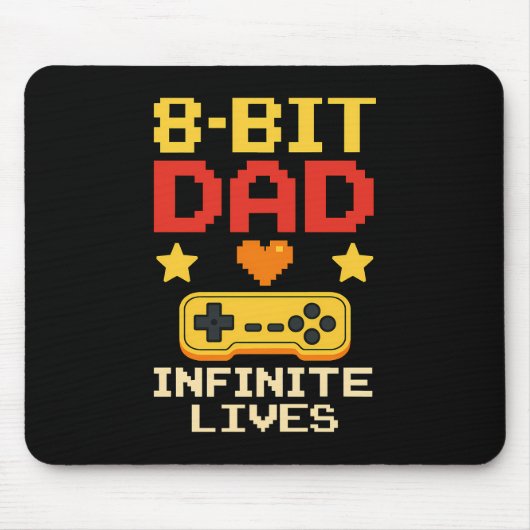 Tapis De Souris Papa 8 bits avec vie infinie (Devant)