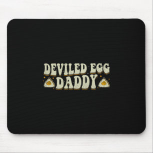 Tapis De Souris Papa aux œufs diaboliques rétro drôle de Thanksgiv