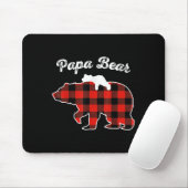 Tapis De Souris Papa Bear Flannel Red Plaid Pajama Family Matching (Avec souris)