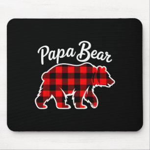 Tapis De Souris Papa Bear Pyjama Rouge Buffalo Noël Famille Drôle