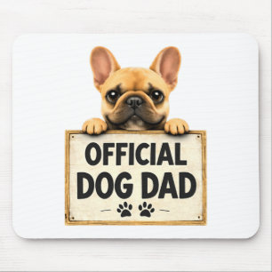 Tapis De Souris Papa Chien Ce Père Race de Bulldog Français Art