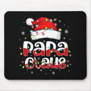 Tapis De Souris Papa Claus Drôles de lumières de Noël Pyjama Famil