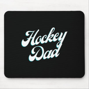 Tapis De Souris Papa de hockey Script glacé pour pères fiers côté