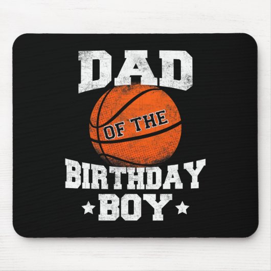 Tapis De Souris Papa De L'Anniversaire Garçon Basketball Père Dadd (Devant)