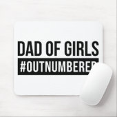 Tapis De Souris Papa des filles #Surnuméroté (Avec souris)
