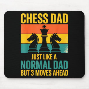 Tapis De Souris Papa échecs drôle comme papa normal trois coups d'