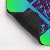 Tapis De Souris Papa Fancy Texte Vert Bleu Arrière - plan (Coin)
