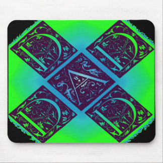 Tapis De Souris Papa Fancy Texte Vert Bleu Arrière - plan