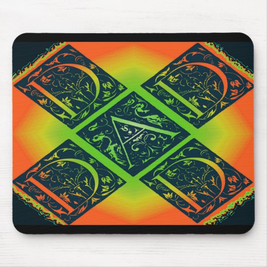 Tapis De Souris Papa Fancy Typographie Motif noir & orange (Devant)