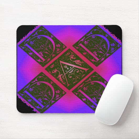 Tapis De Souris Papa Fancy Typographie Motif Noir & Violet (Avec souris)
