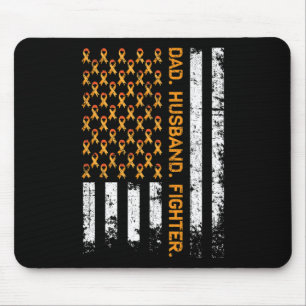 Tapis De Souris Papa Mari Fighter Ribbon USA Drapeau Leukemia Awar