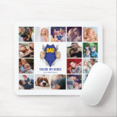 Tapis De Souris Papa Mon Héros 16 Photo Collage (Avec souris)