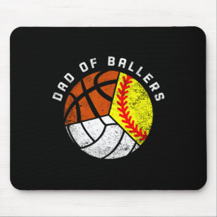 Tapis De Souris Papa Of Ballers Fun Softball Volleyball Basketball