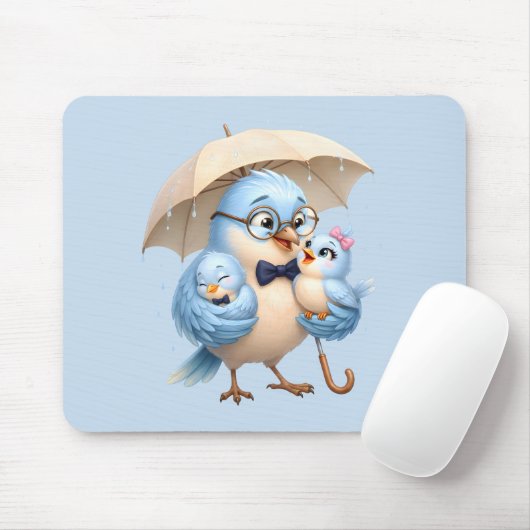 Tapis de souris Papa Oiseau Cadeau de l'espace de (Avec souris)