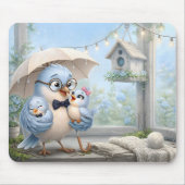 Tapis de souris Papa Oiseau Mignon & Bébé (Devant)