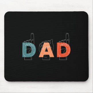 Tapis De Souris Papa Père Fête des Pères Sourds-muets Langue-des-s