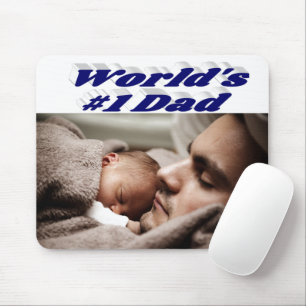 Tapis De Souris Papa Photo bleu foncé