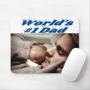 Tapis De Souris Papa Photo bleu mer texte