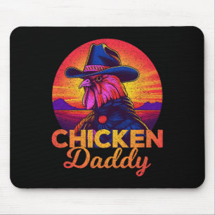 Tapis De Souris Papa Poule Cow-boy Drôle Coq Fermier Ferme