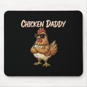 Tapis De Souris Papa Poule Éleveur de Volailles Vintage Drôle Fête