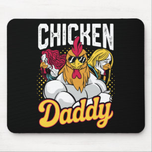 Tapis De Souris Papa Poule Éleveur de Volailles Vintage Drôle Fête